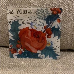 Holly Rose Glass Christmas Tray for Candy, Nuts or Soap